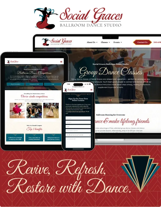 Dance studio marketing — Social Graces Ballroom