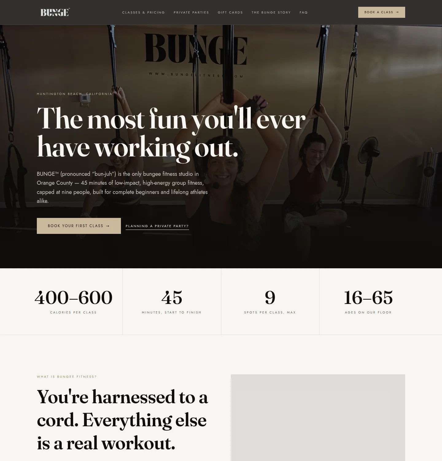 After: Compare the original website with the new BUNGE Fitness website.