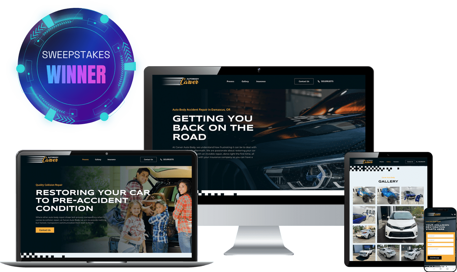 carver autobody oregon - boost local marketing case study - web design
