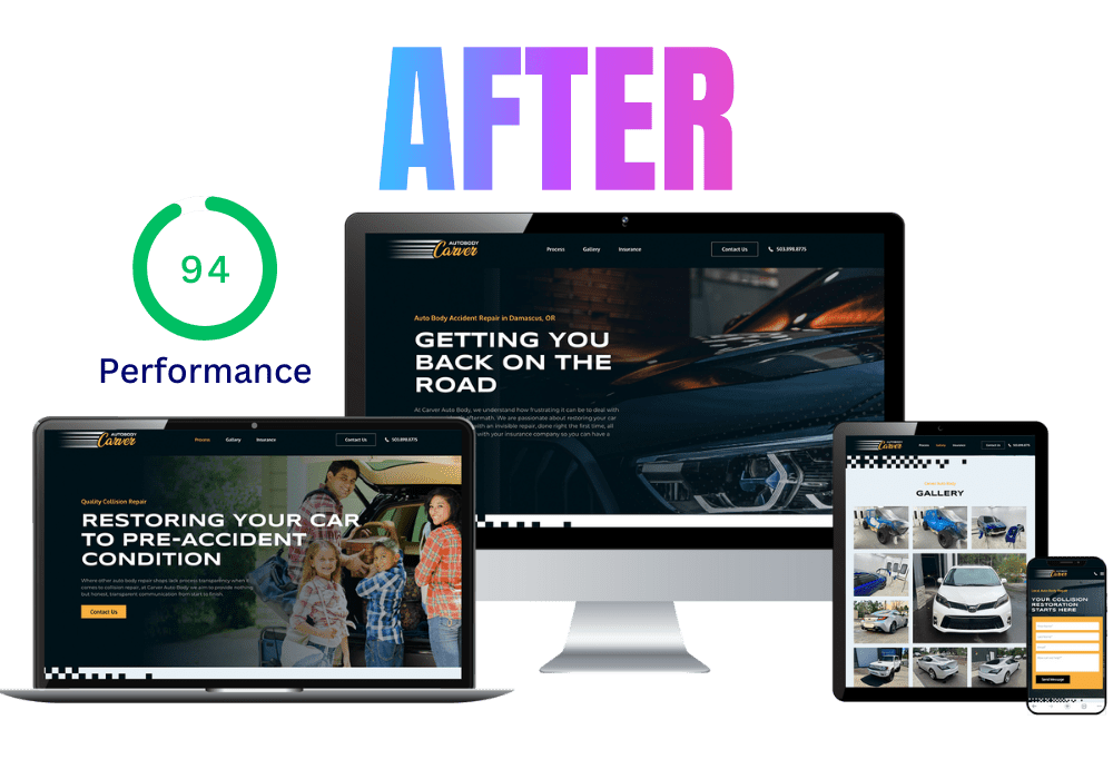 carver auto body - web design after
