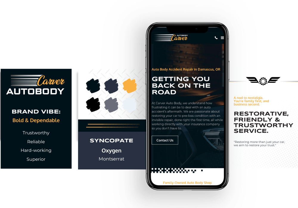 carver auto body - brand design - brand identity - auto shop marketing - boost local marketing agency