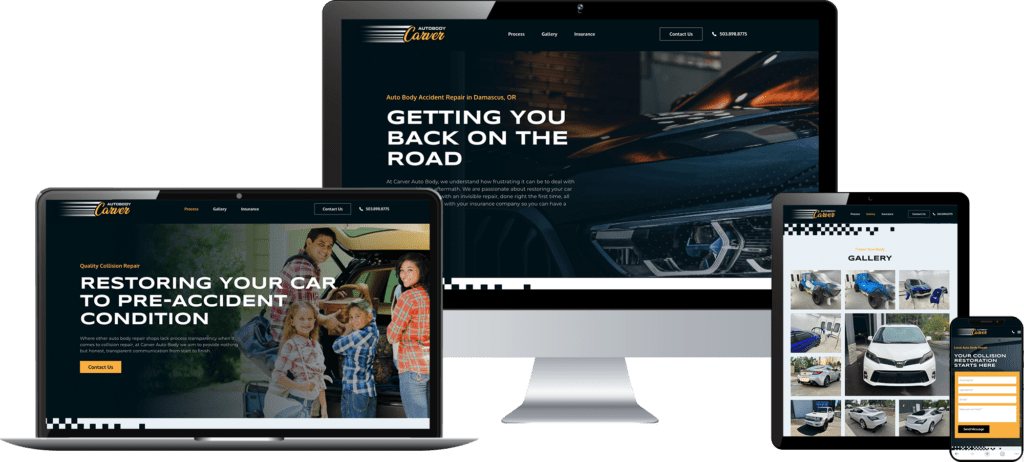 carver autobody oregon - boost local marketing case study - web design