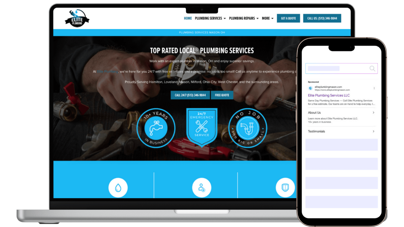 elite plumbing services - plumber marketing - construction marketing - boost local small business marketing agency