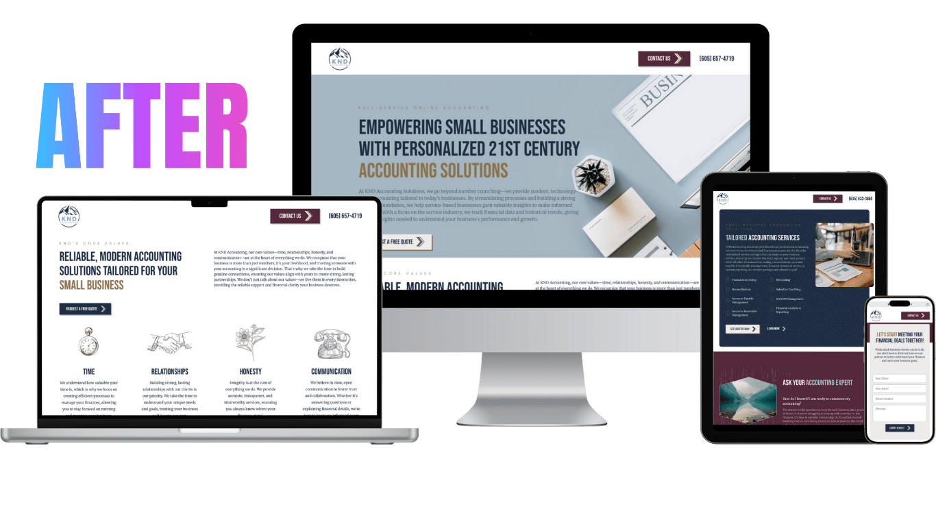 knd accounting solutions - bookkeeper marketing - after website design - boost local small business marketing agency