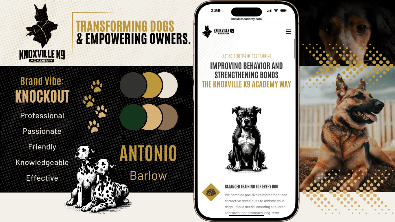 knoxville k9 academy branding - dog trainer branding