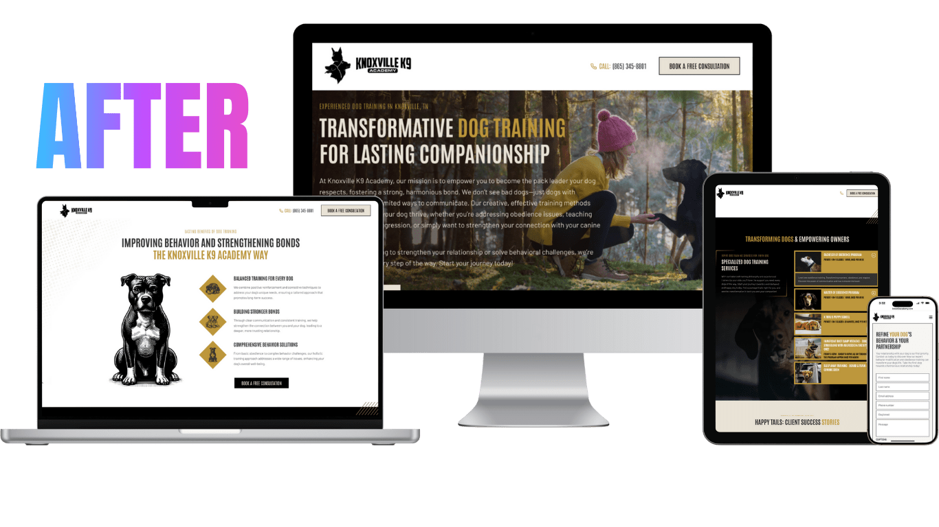 knoxville k9 academy web design after