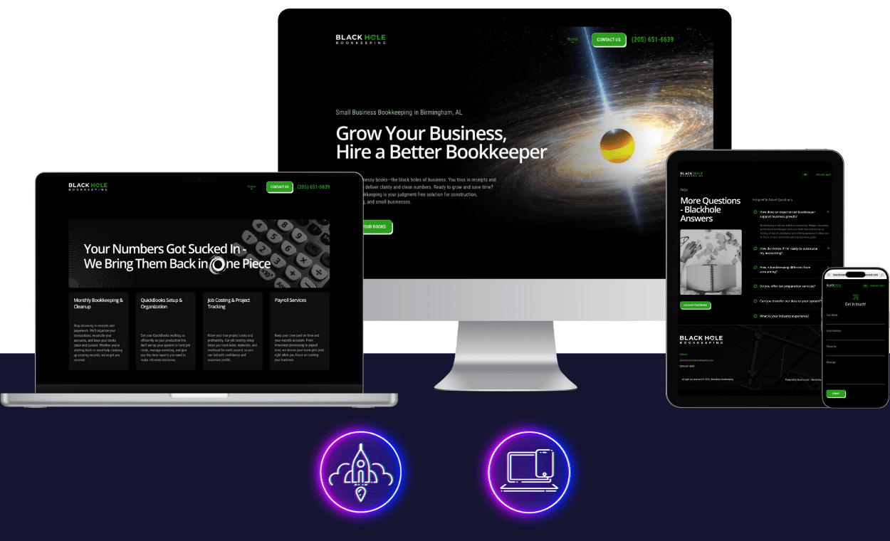 black hole bookkeeping - bookkeeping websites - boost local small business marketing agency