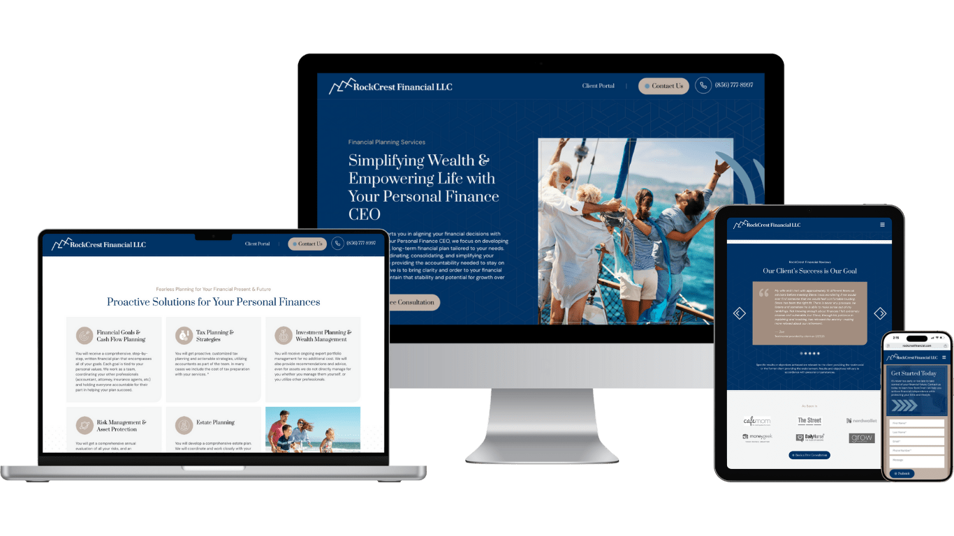 rockcrest financial llc - finance marketing - accounting marketing - wealth manager marketing - boost local small business marketing agency