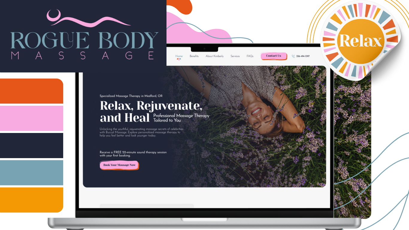 rogue body massage - massage therapy marketing - boost local small business marketing - branding - brand identity