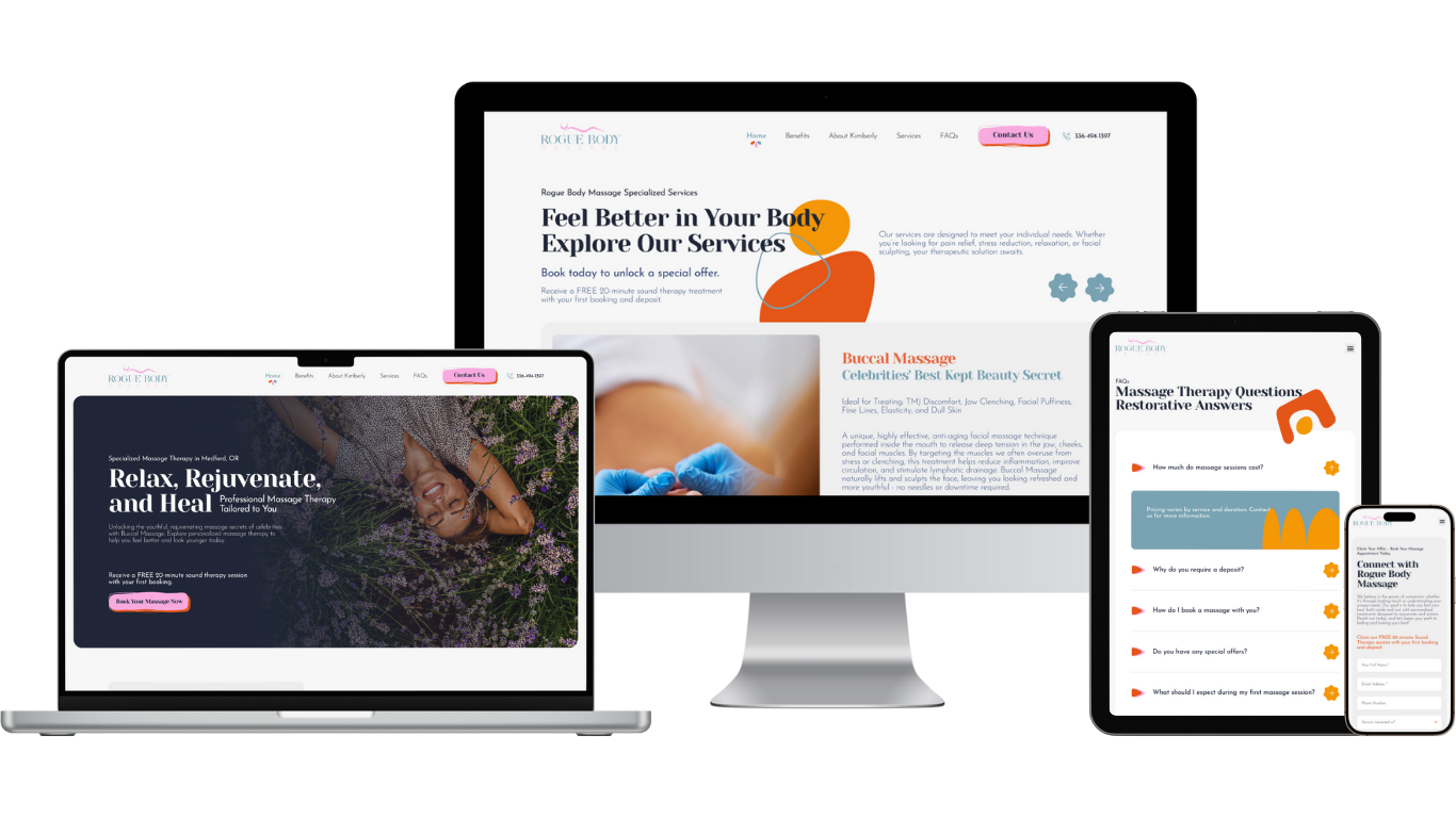 rogue body massage - massage therapy marketing - boost local small business marketing agency