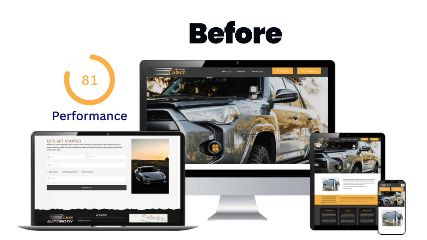 carver autobody - web design