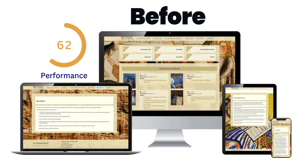 biondi rare books & manuscripts - web design
