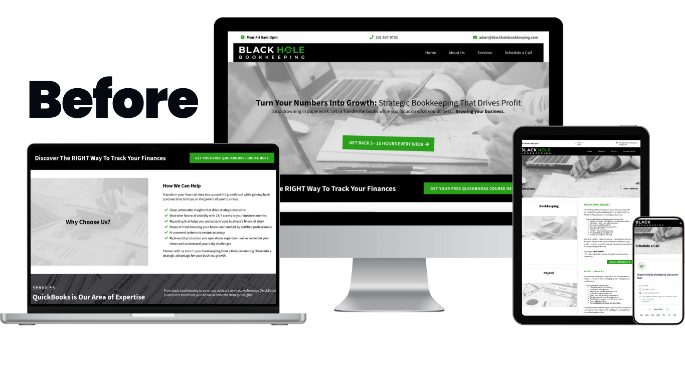 black hole bookkeeping - web design