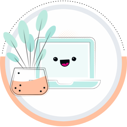 computer icon with plant