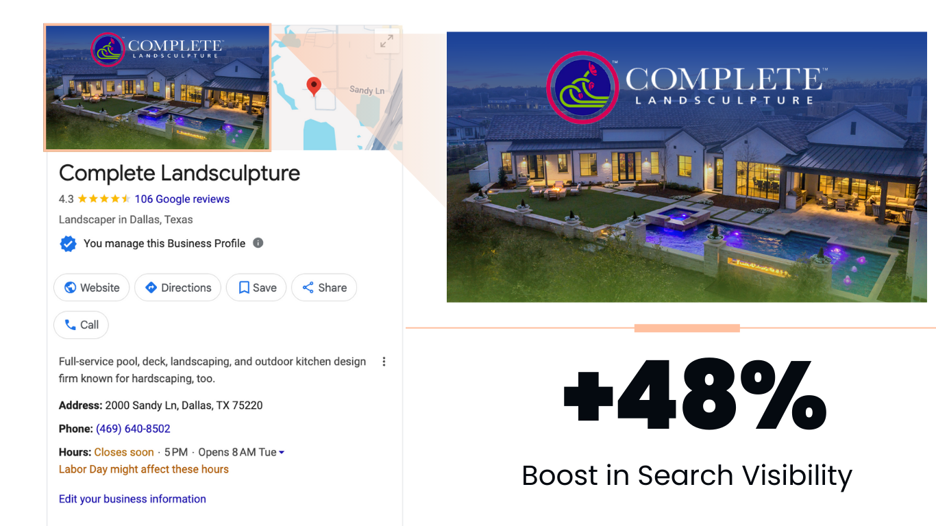 complete landsculpture - google business profile branding