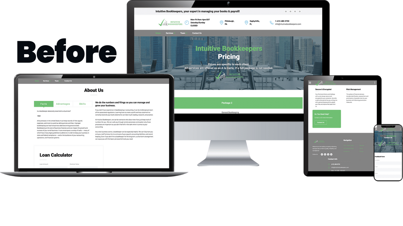 intuitive business consultants - web design