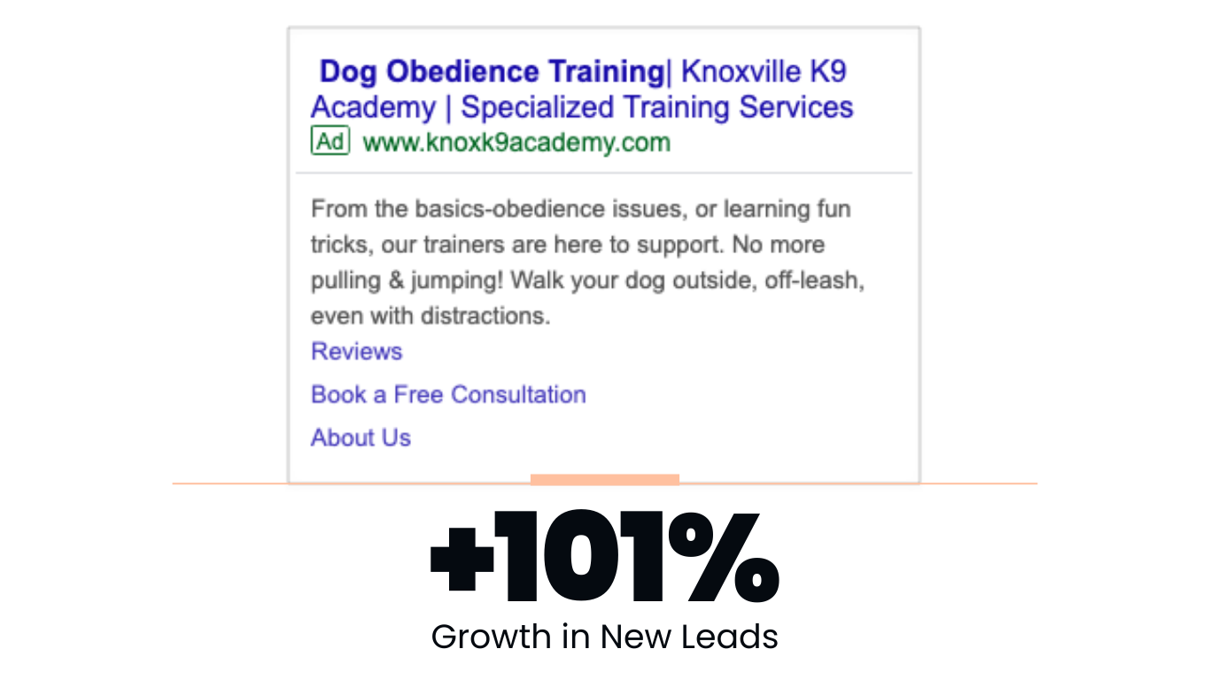 knoxville k9 academy - google ads