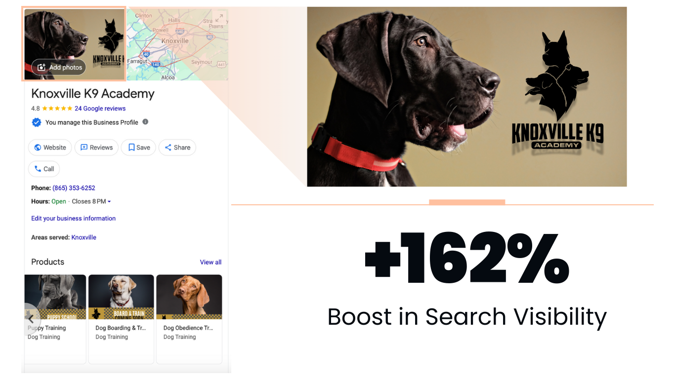 knoxville k9 academy - google business profile branding