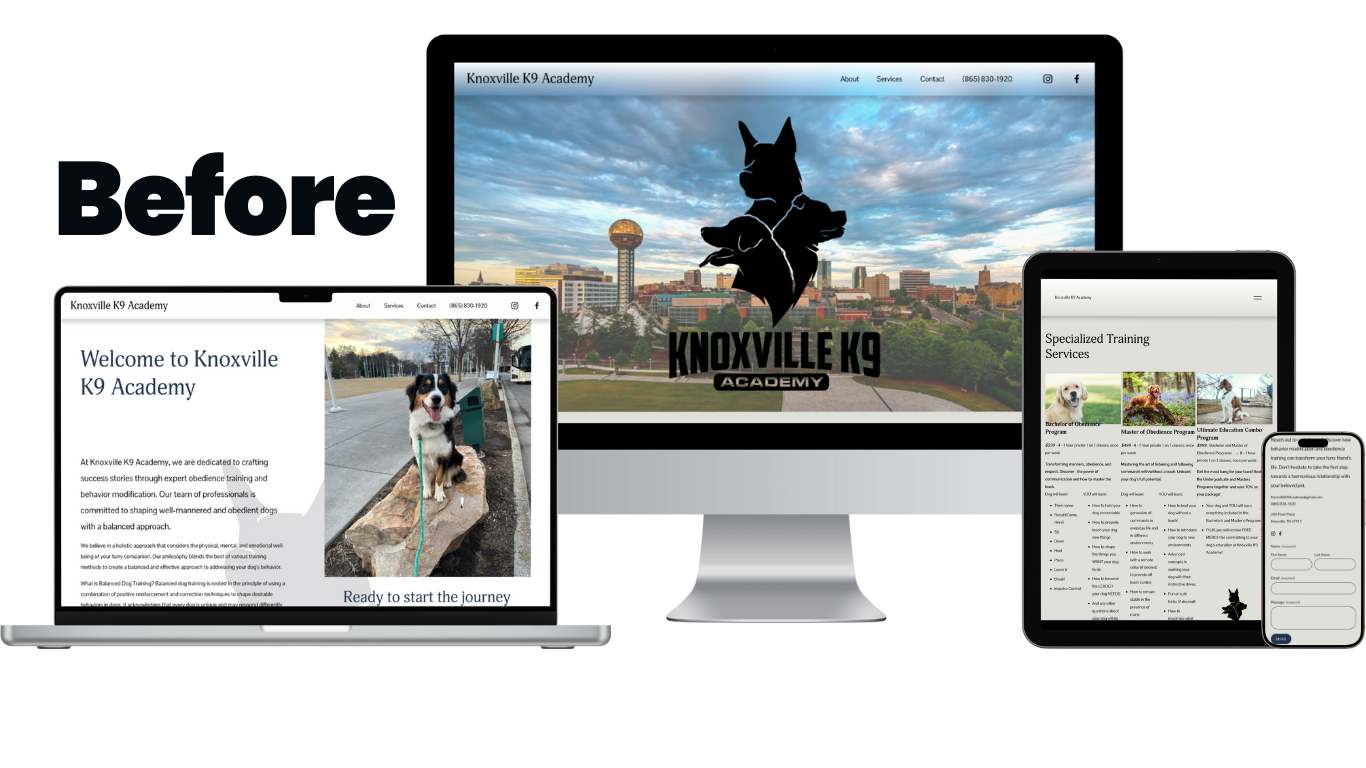 knoxville k9 academy - web design