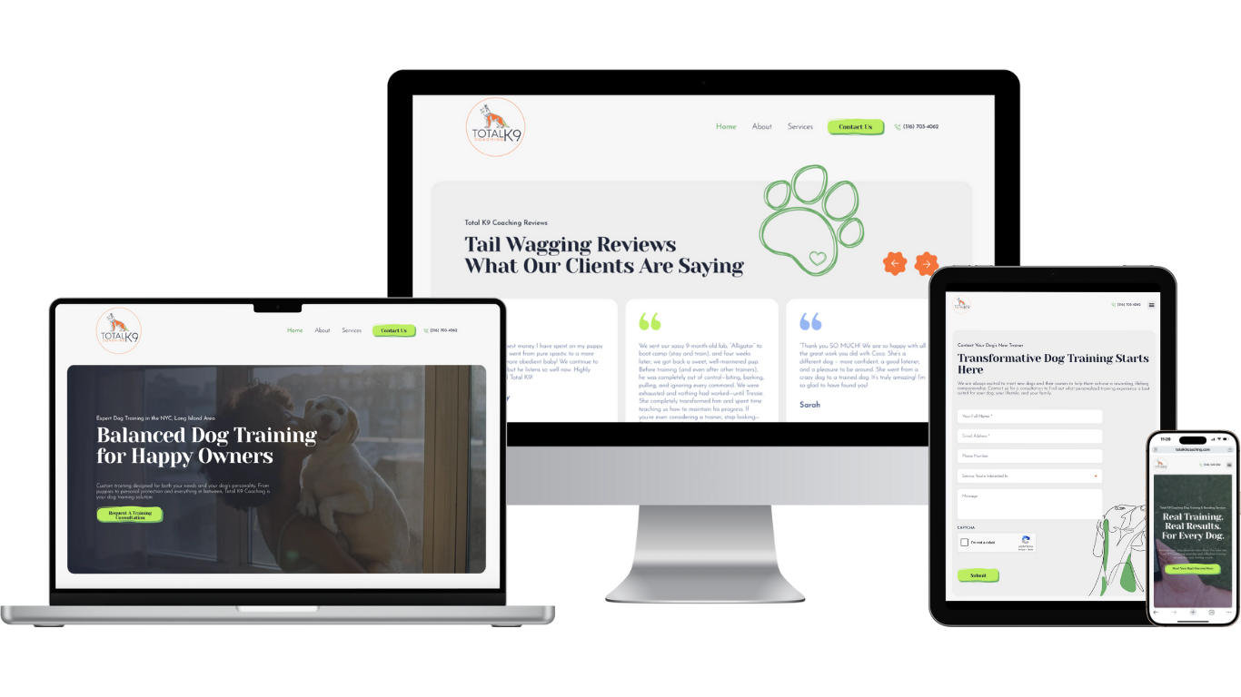 total k9 coaching - branding and web design