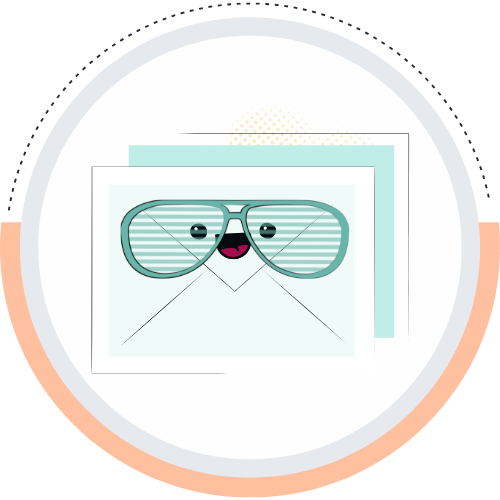 circle icon - mail - glasses