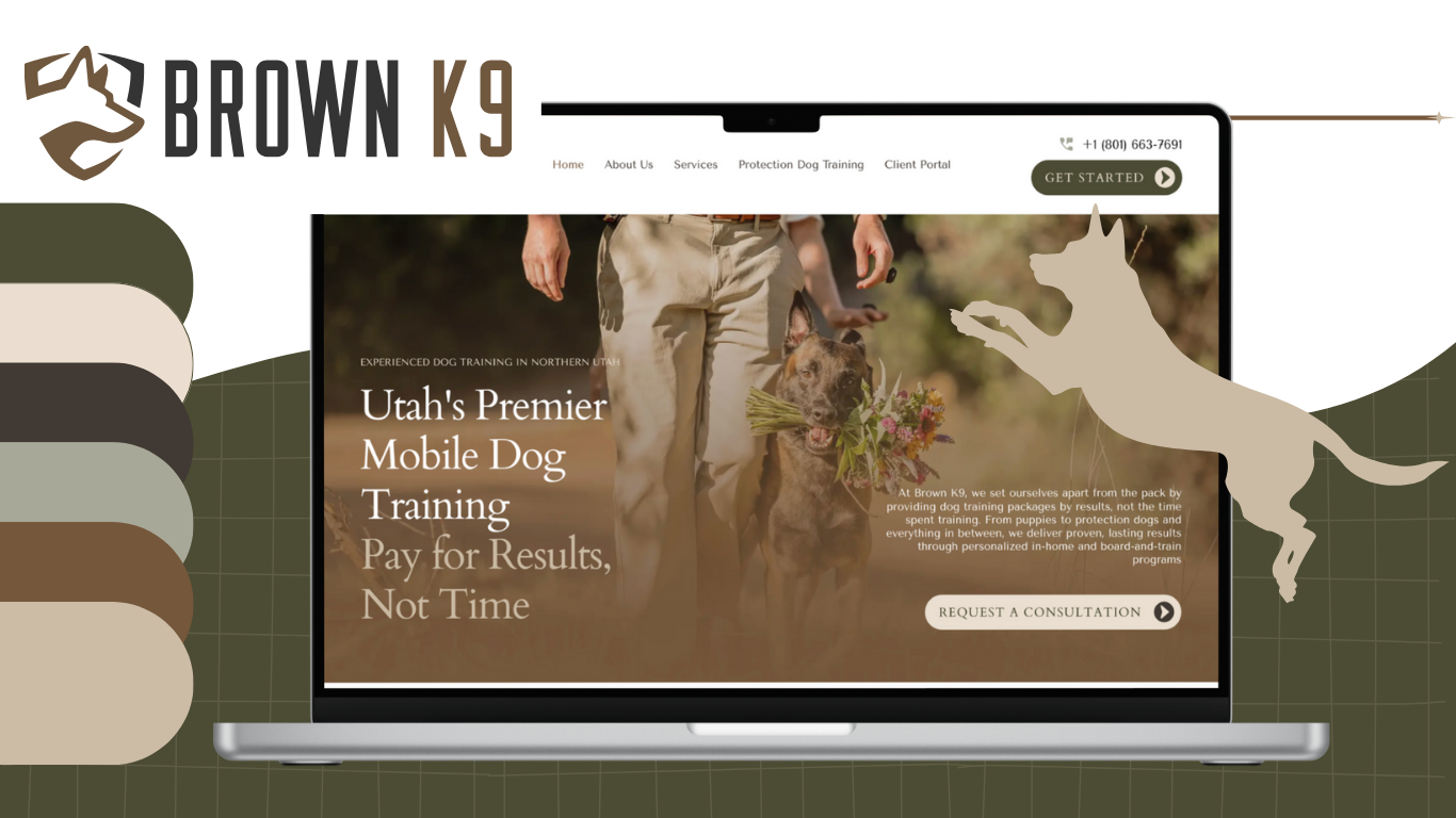 brown k9 - dog trainer marketing - local service business marketing