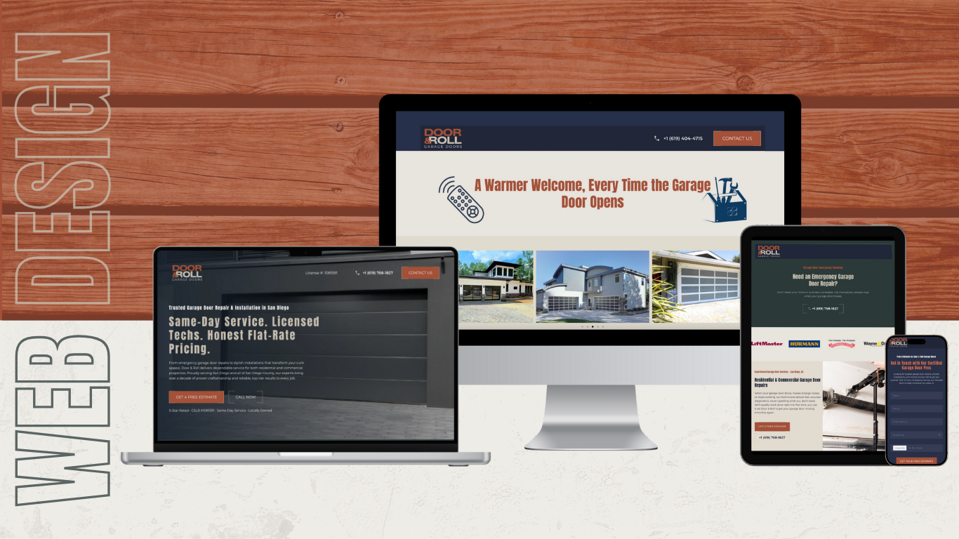 door & roll garage doors - branding - garage door marketing and web design