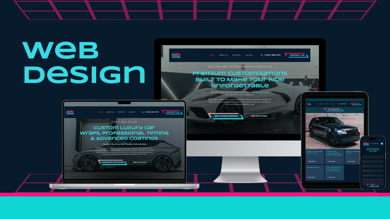 gq stance & wraps - auto business branding and web design