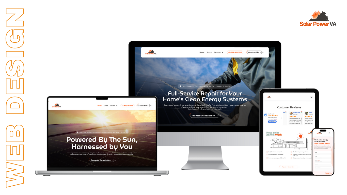 solar power va - solar power branding and marketing - web design