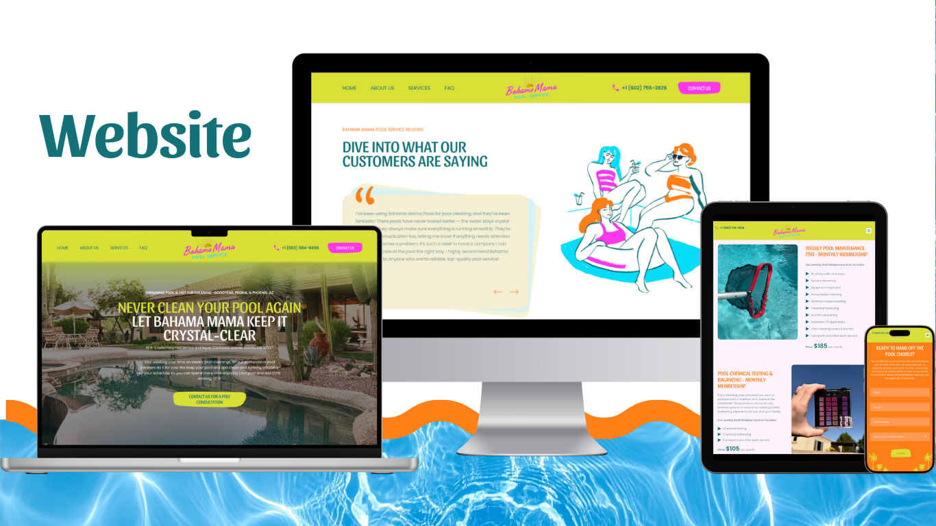 bahama mama pool service - branding and web design