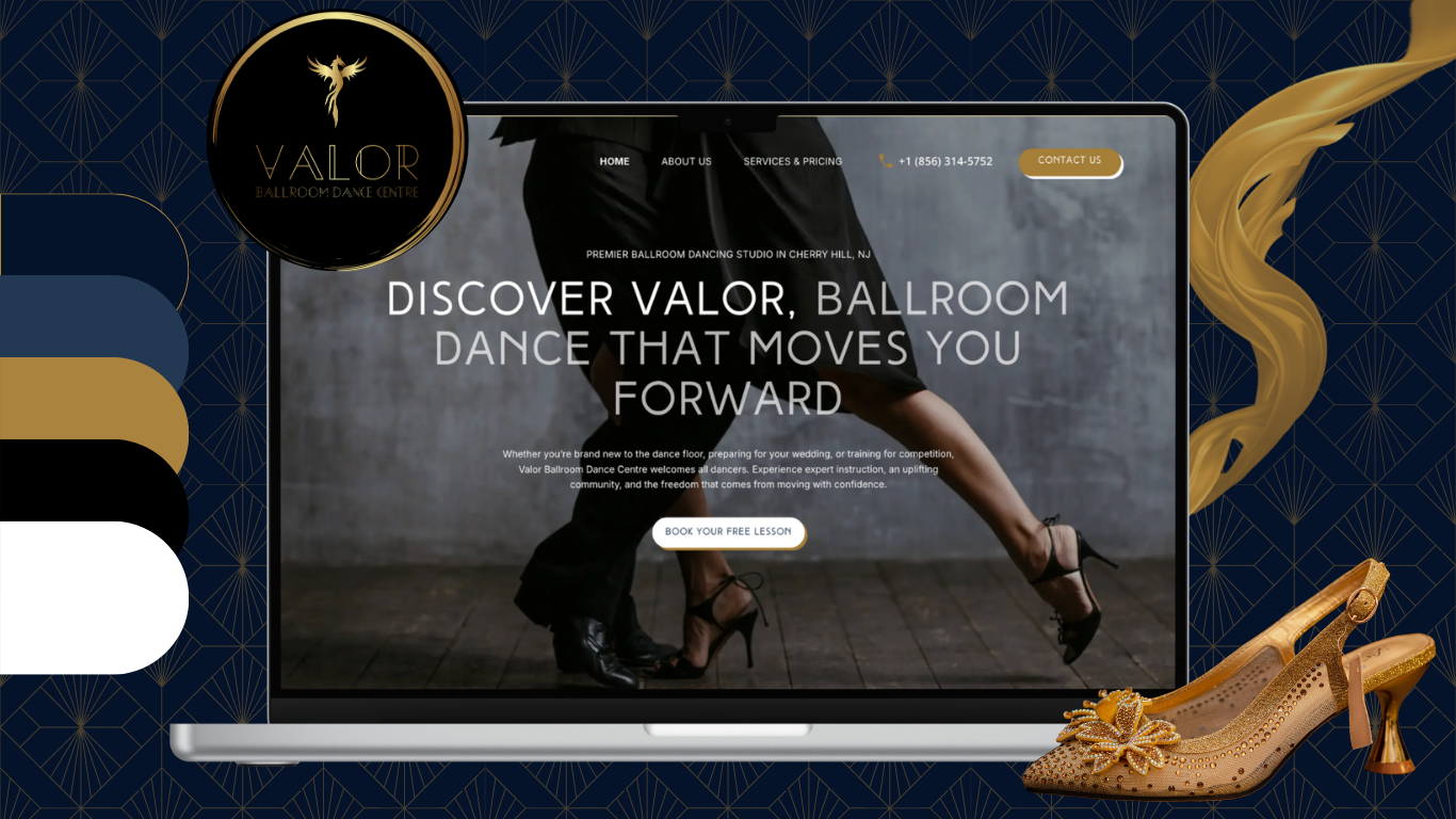 valor ballroom dance centre - dance studio marketing - branding