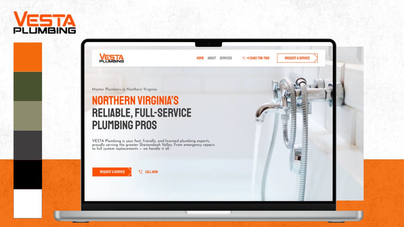 vesta plumbing - plumber marketing case study - branding