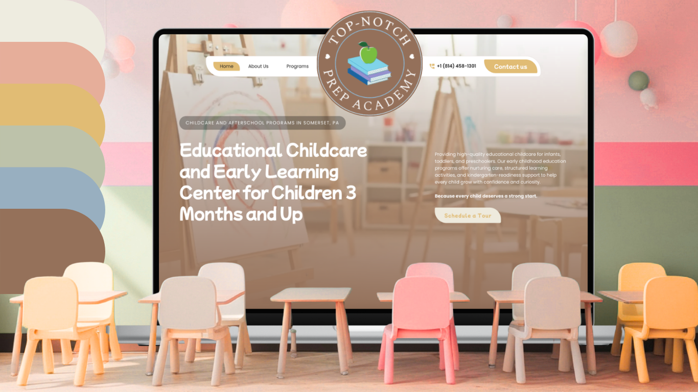 top-notch prep academy - marketing case study - childcare branding